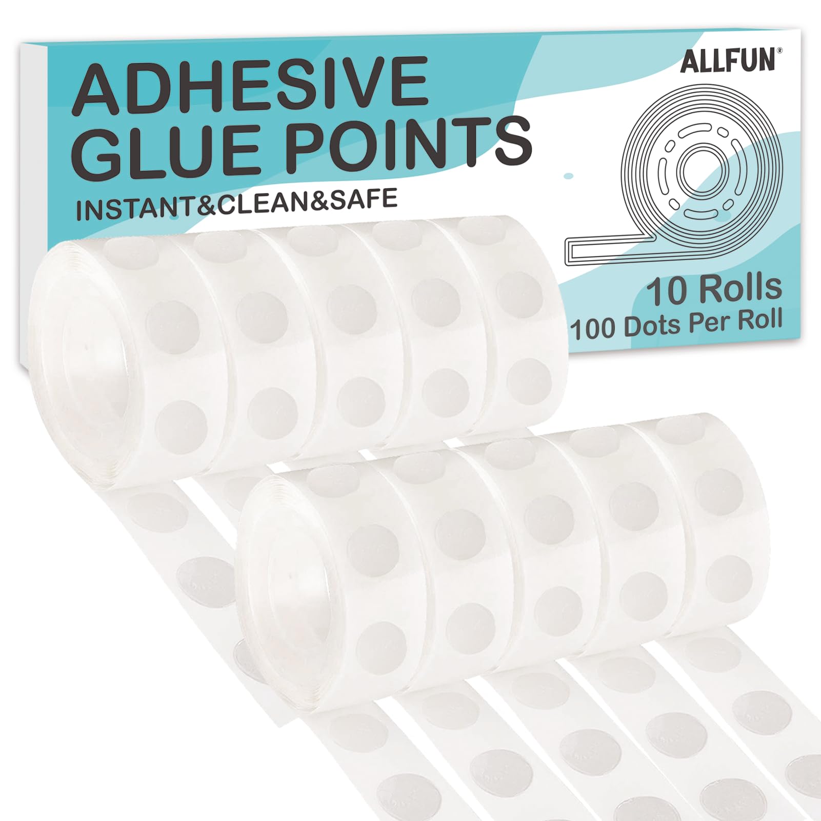 ALLFUN 1000 Pieces Glue Point Dots Double Sided Adhesive for Balloons Craft | Do