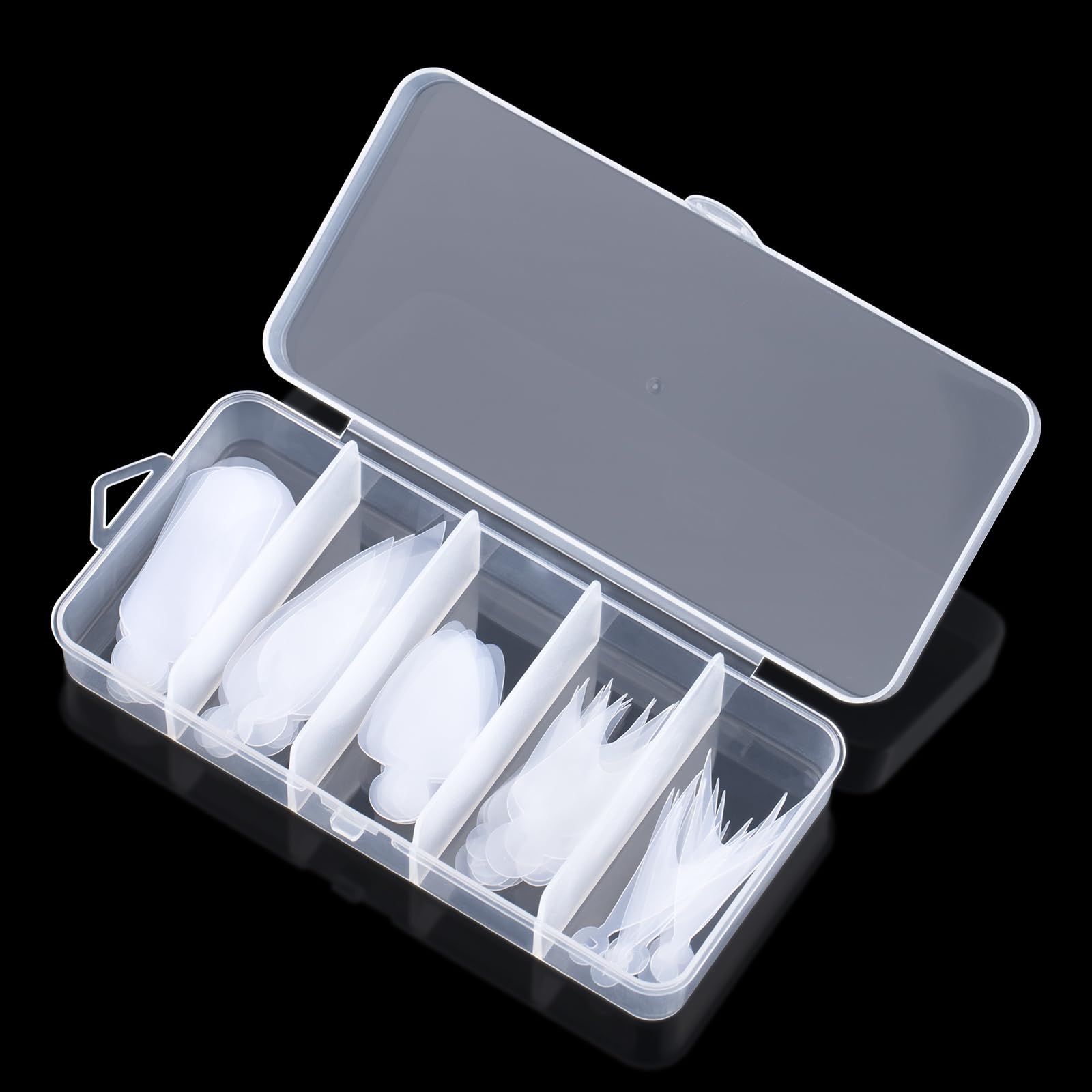 New 60pcs Soft Silicone Insert Dual Foam Nail Reusable French Tip Sticker Forma 