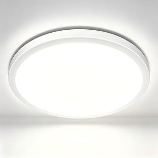 Lepro Bathroom Lights Ceiling 22cm, 18W 1800lm Daylight White Waterproof | 100W Equivalent, Ultra-thin Modern LED Ceiling Light, Small 5000K Natural White Light for Bedroom, Kitchen, and More