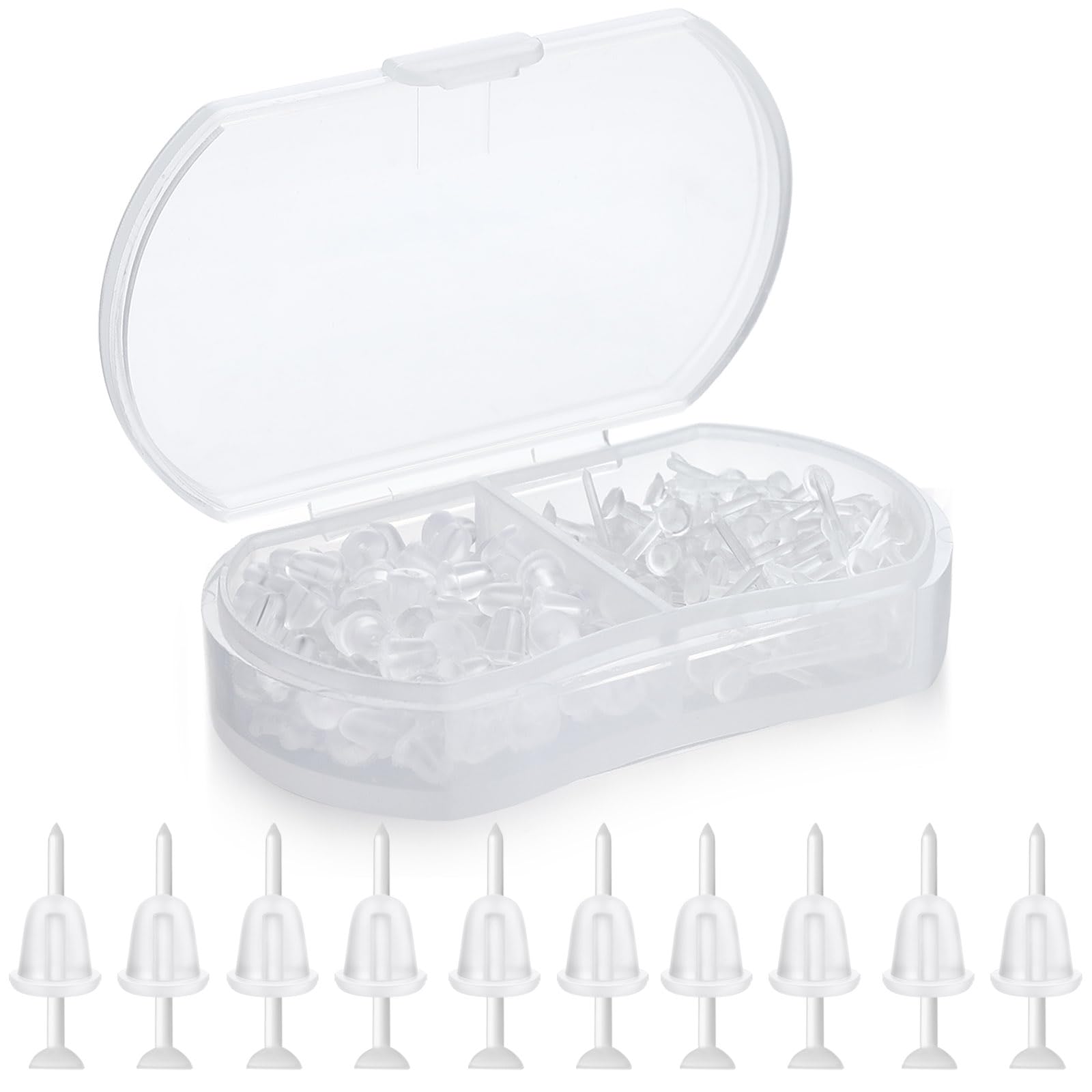 Formulen Plastic Earrings, 200 PCS Clear Earrings for Sports, Transparency Plast