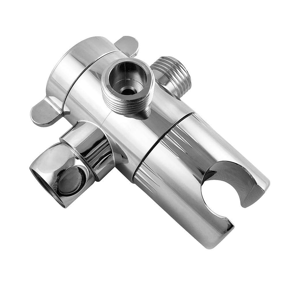 QWORK 3 Way Shower Diverter Valve 1/2” with Hand Shower Cradle for Bathroom Hand