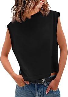 Women Cap Sleeve Tank Tops Summer Casual Loose Basic Tank Tops