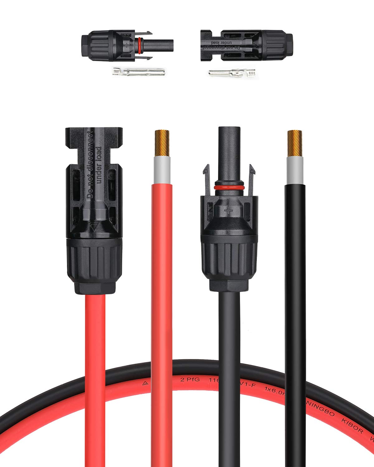 BougeRV 20 Feet 10AWG Solar Extension Cable with Female and Male Connector | wit
