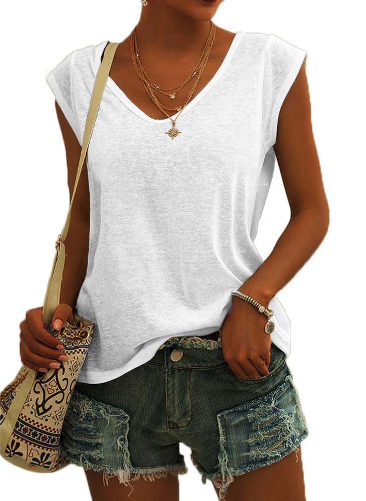 GeGekoko Women's Basic Summer V-Neck T-Shirt