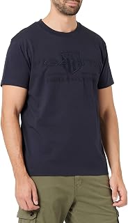 GANT Reg Tonal Shield SS Men's T-Shirt, Blue ( Evening Blue )