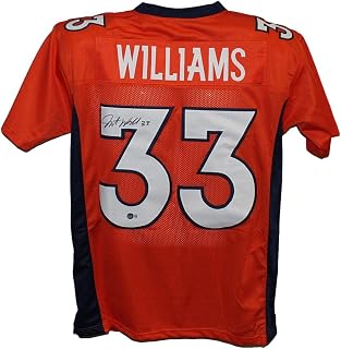 Javonte Williams Autographed/Signed Pro Style Orange XL Jersey BAS