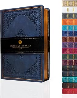 VICTORIA'S JOURNALS Vintage Journal Faux Leather Gilded Edge Hardcover
