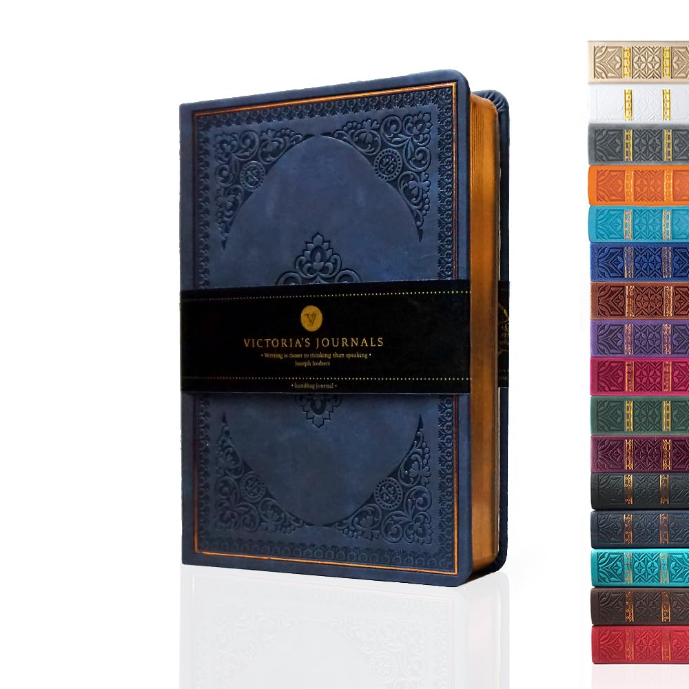 VICTORIA'S JOURNALS Vintage Journal Faux Leather Gilded Edge Hardcover