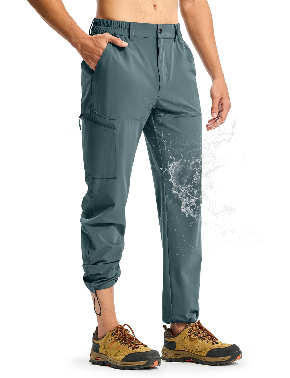 TBMPOY Mens Lightweight Hiking Pants Quick Dry 4 Pocket Stretch Water Resistant 
