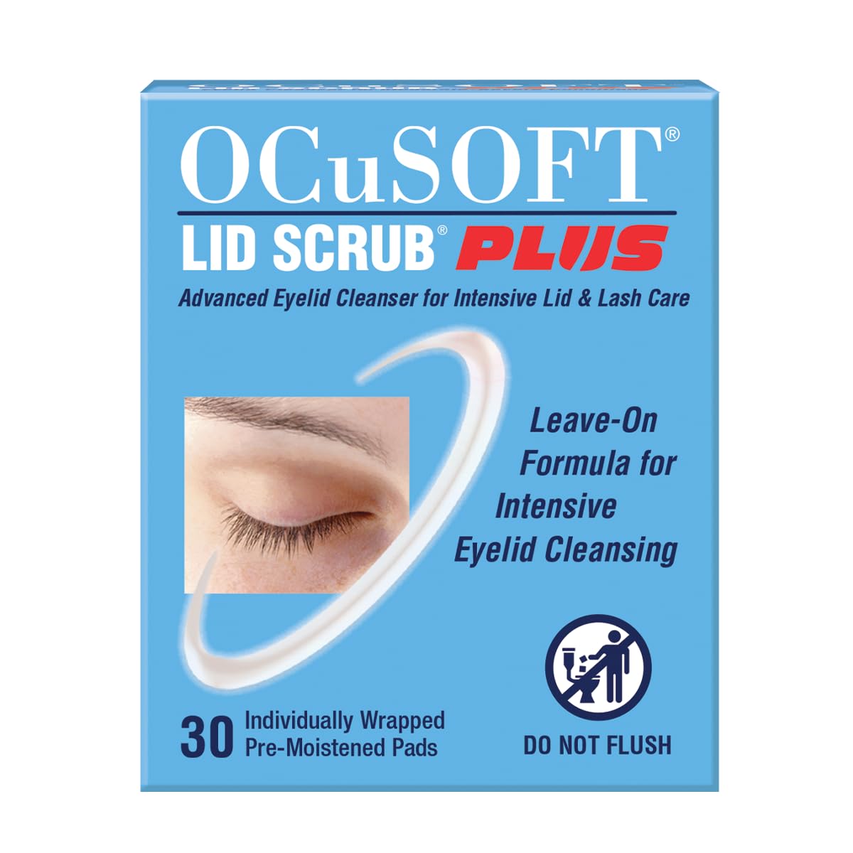 OCuSOFT Lid Scrub PLUS Eyelid Cleanser – 30 Pre-Moistened Pads | Advanced Eyelid