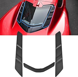 BILLFARO Black Dry Bay Vent Blocks and Rear Window Spoiler for Corvette C8 Stingray Z51 2020+,for C8 Z06 /E-Ray 2023+,Rear Hatch Hood Car Wash Covers Engine Bay Air Vent Inserts Protection Accessories