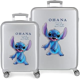 Disney Stitch Luggage- Unisex Luggage Set - Children and Teenagers Grey