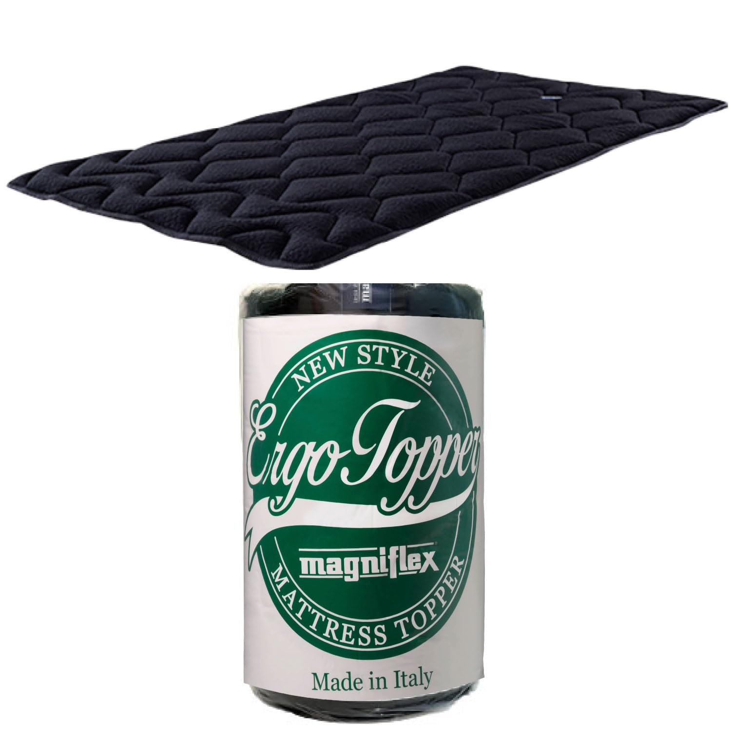 Maniflex Ergo Topper, Black, High Resilience Bed Pad for Improving Sleep Quality