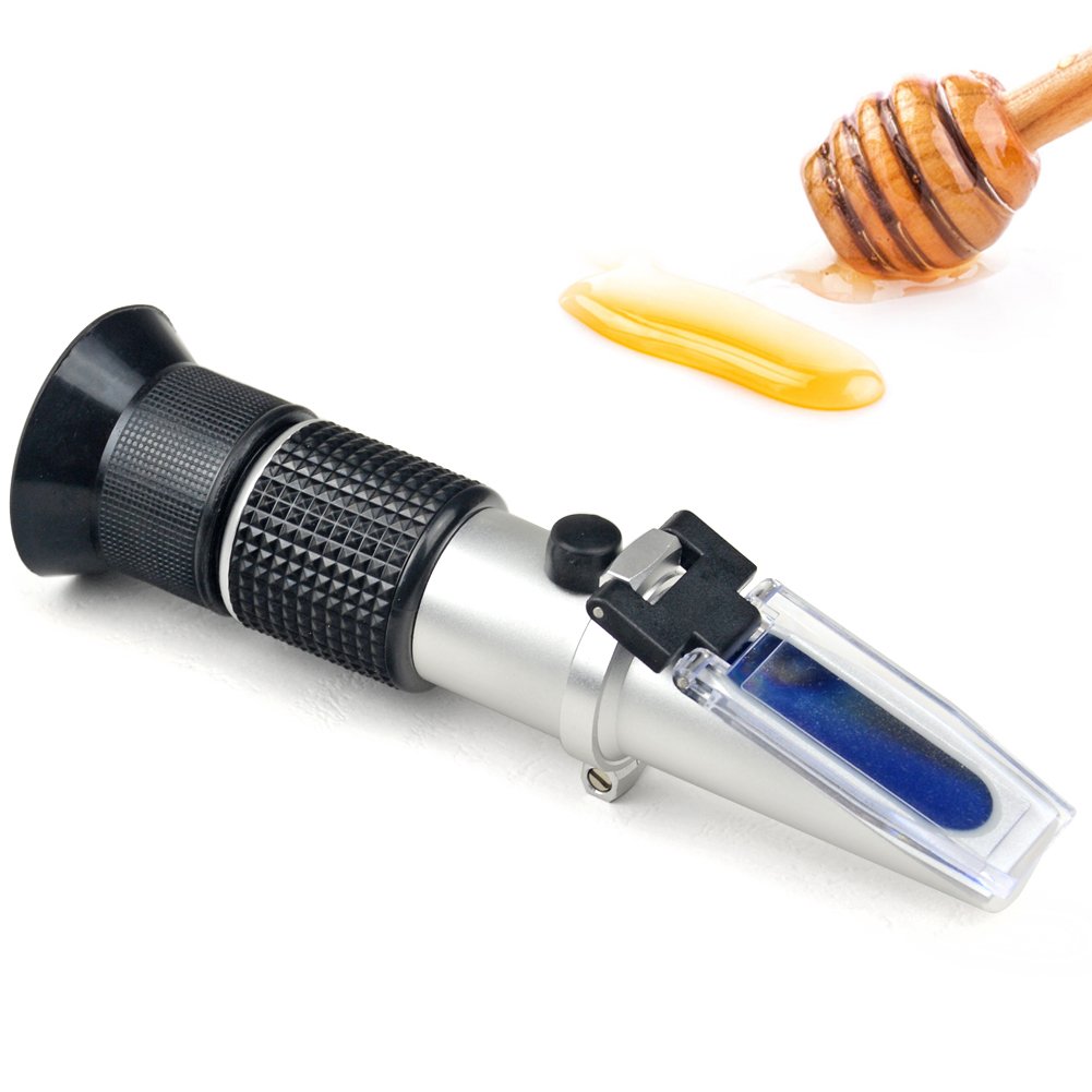 aichose Honey Refractometer for Honey Moisture, Brix and Baume, 3-in-1 Uses, 58-