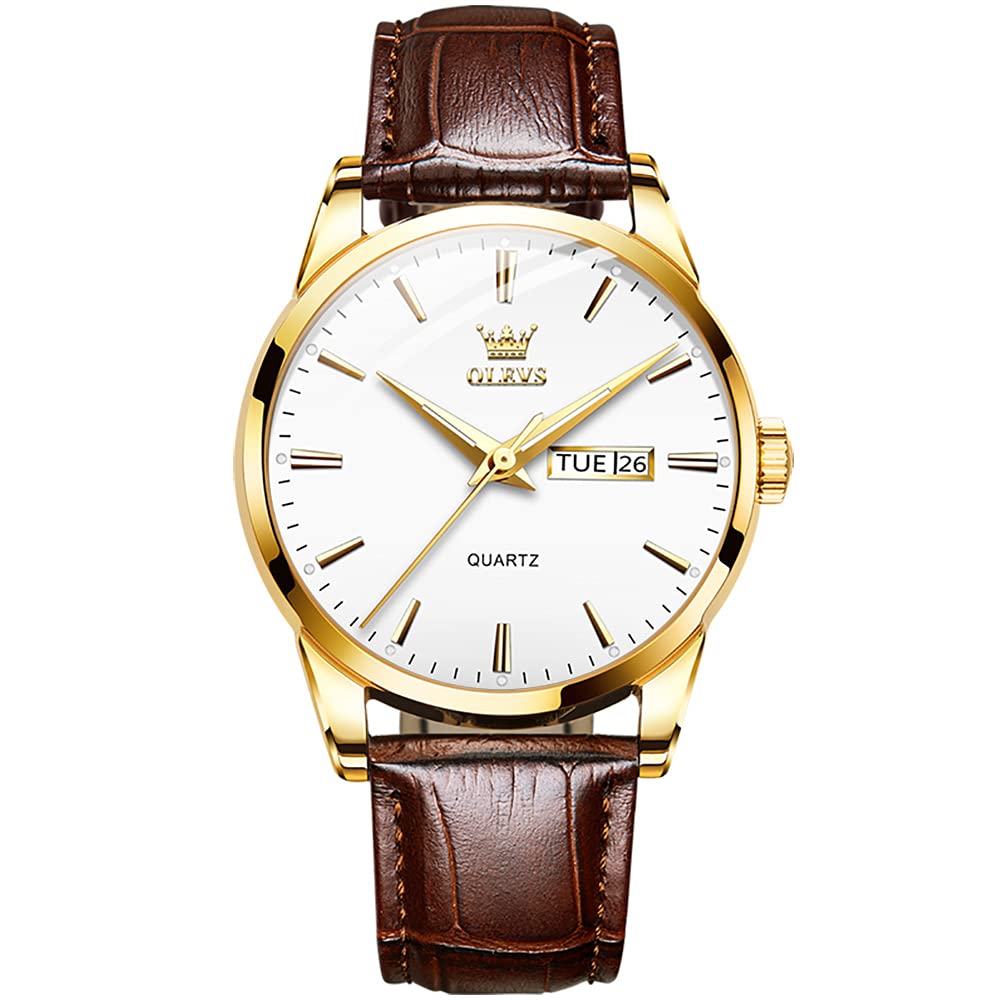 OLEVS Men's Watch, Stainless Steel Analog Quartz Watch with Classic Arabic Numer