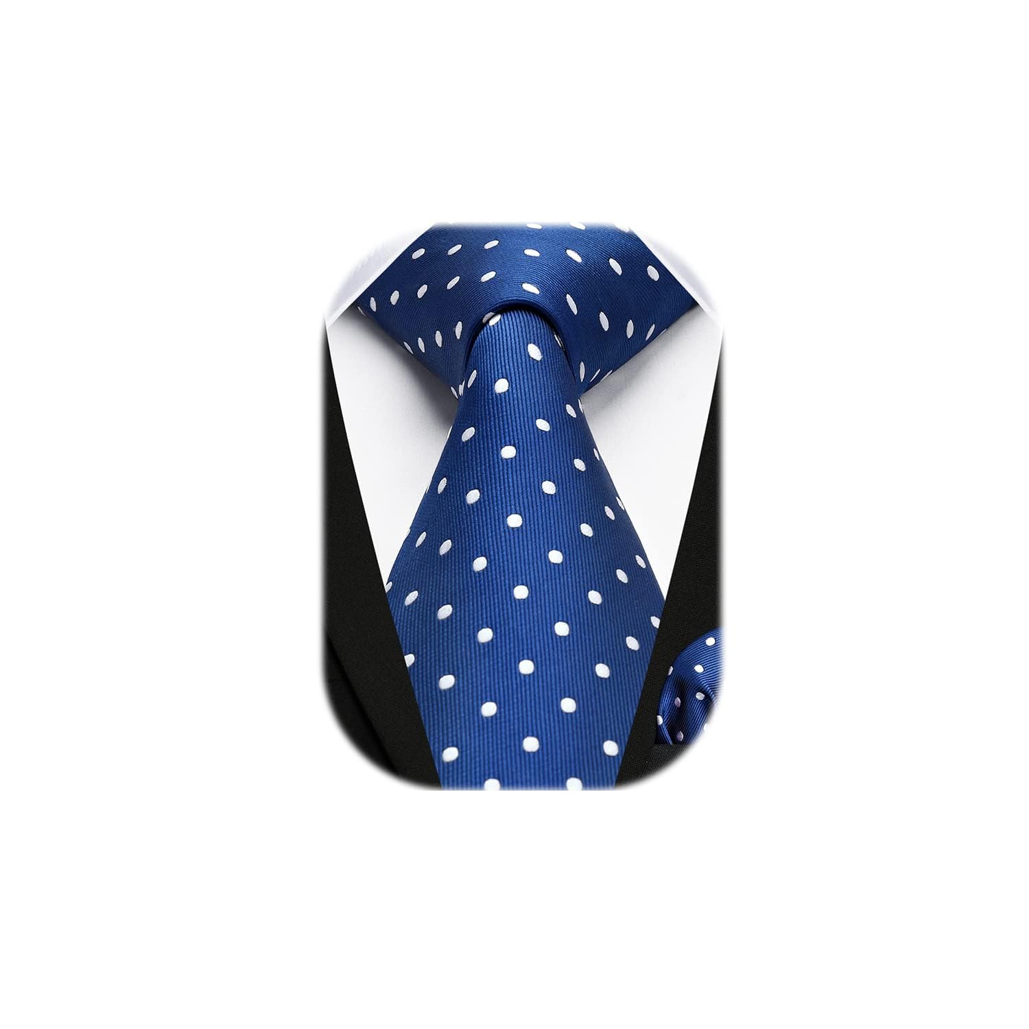 HISDERN Men's Wedding Ties and Pocket Square, Paisley Tie Set, Plain, in Various
