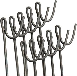 Suregreen Steel Fencing Pins, 1.2m Garden Stakes, 8mm diameter, 10 Pack | Metal Fence Stakes for Garden Netting, Temporary Fencing, Barrier Mesh, Windbreak | Road Pins | Shepherds Crook Garden Hooks
