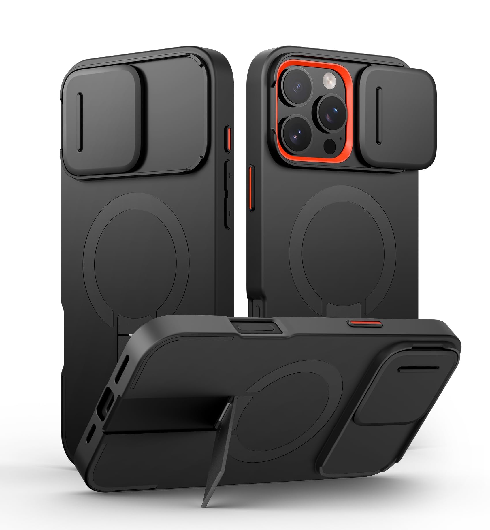 SURITCH for iPhone 16 Pro Max Case with Magnetic Camera Slide Cover and Adjustab