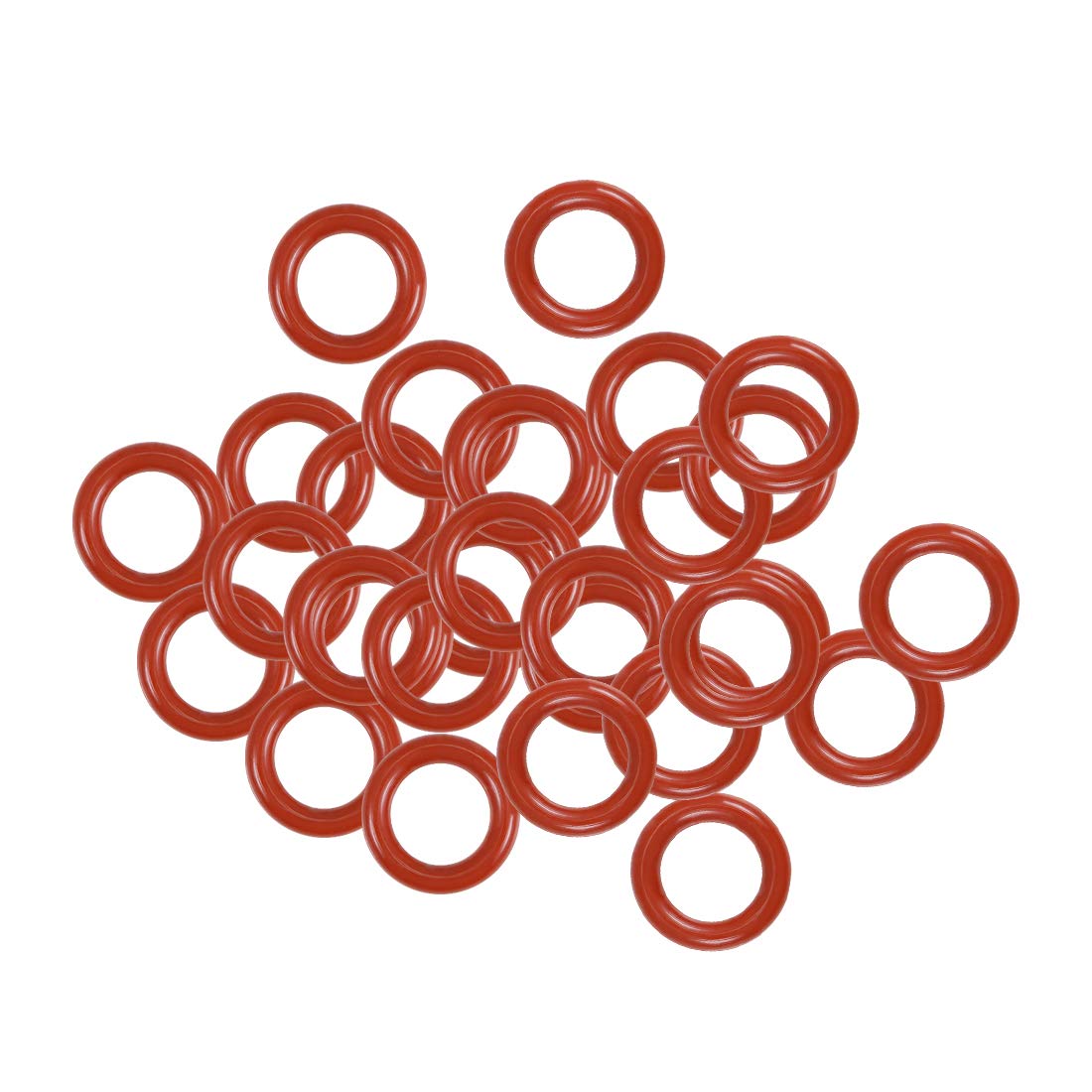Silicone O-Ring, 7.5mm OD, 4.5mm ID, 1.5mm Width, VMQ Seal Rings Gasket, Red, Pa