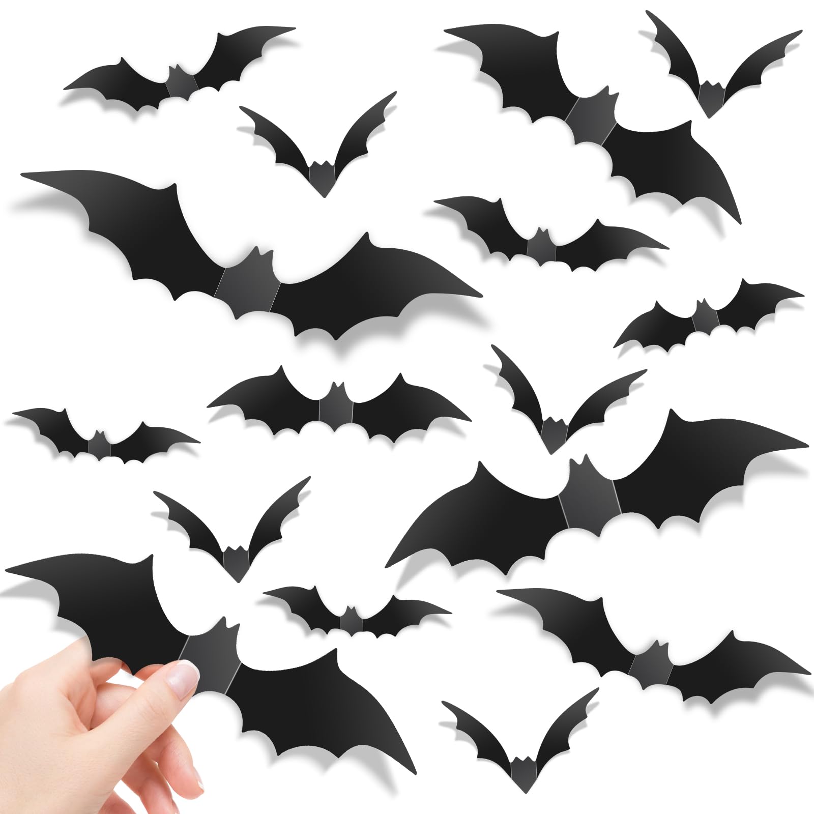 140Pcs Bats Halloween Decor, Real Scary Bat Stickers for Halloween Party | PVC 5