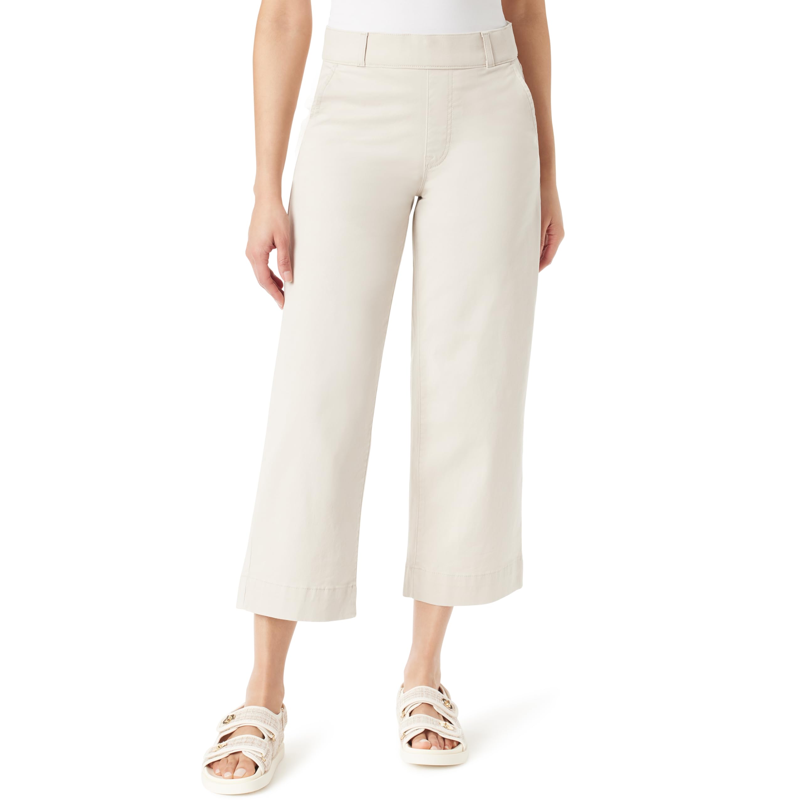 Gloria Vanderbilt Womens Shape Effect Pull on High Rise Wide Leg Crop StandardJe