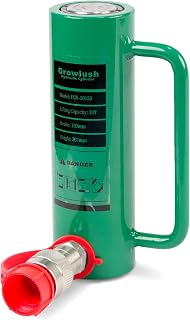 Growlush 10T Single-Acting Hydraulic Cylinder, 150mm(6") Stroke | 10-Ton Industrial Hydraulic Ram with 10,000 PSI High Pressure with Automatic Spring Return and CR-400 Quick Coupler.