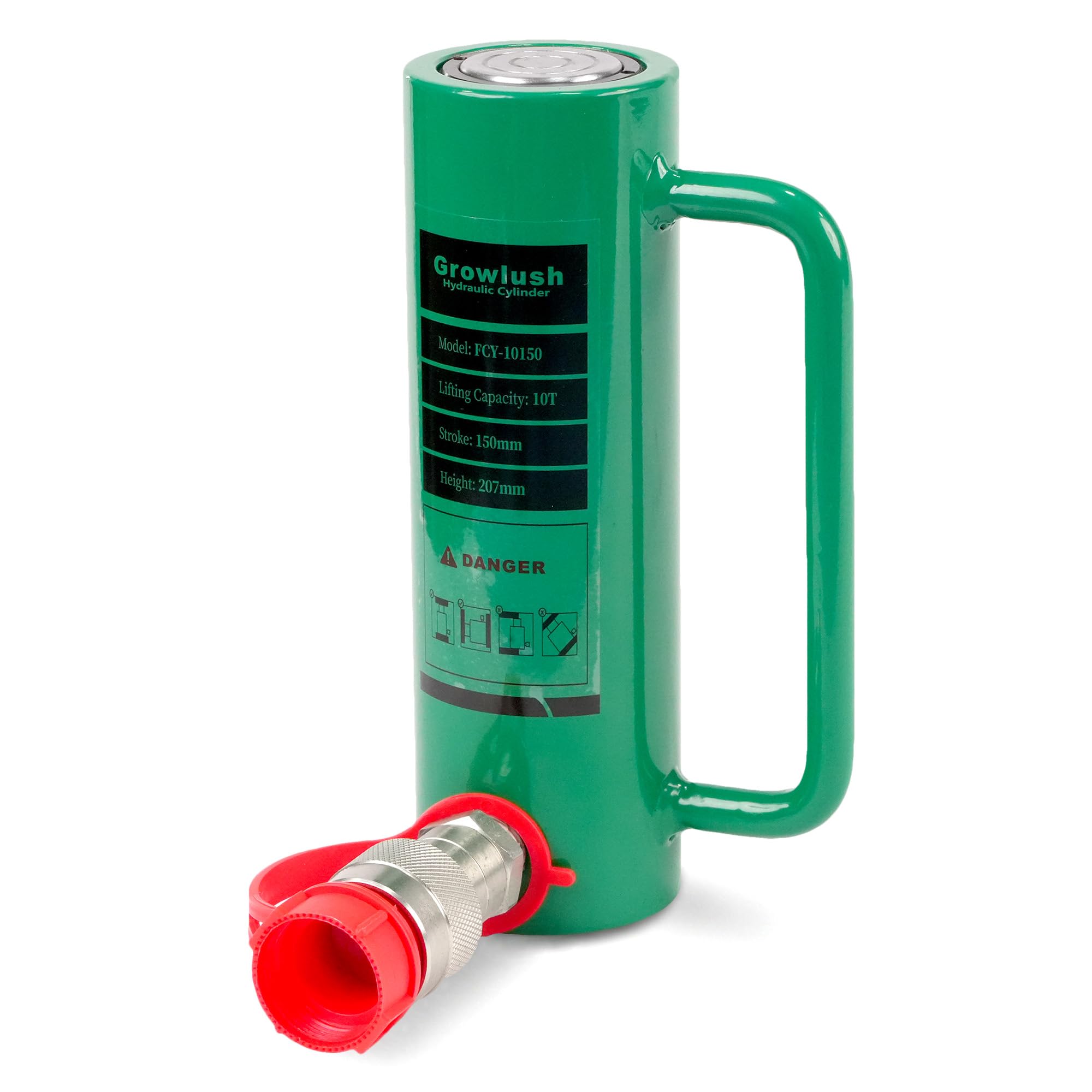 Growlush 10T Single-Acting Hydraulic Cylinder, 150mm(6") Stroke | 10-Ton Industr