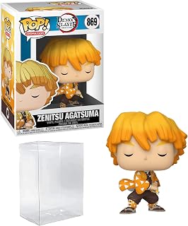 Zenitsu Agatsuma #869 Demon Slayer Funko POP! Animation Figurine Bundle with HOFSM Protector Case