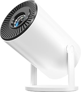 Tecaki Mini Projector 1080P 4K Support with WiFi and Bluetooth 5.2 | Built-in Apps & Electric Focus, Portable Projector with Auto Keystone, 180° Rotatable, Outdoor Movie Projector for Phone