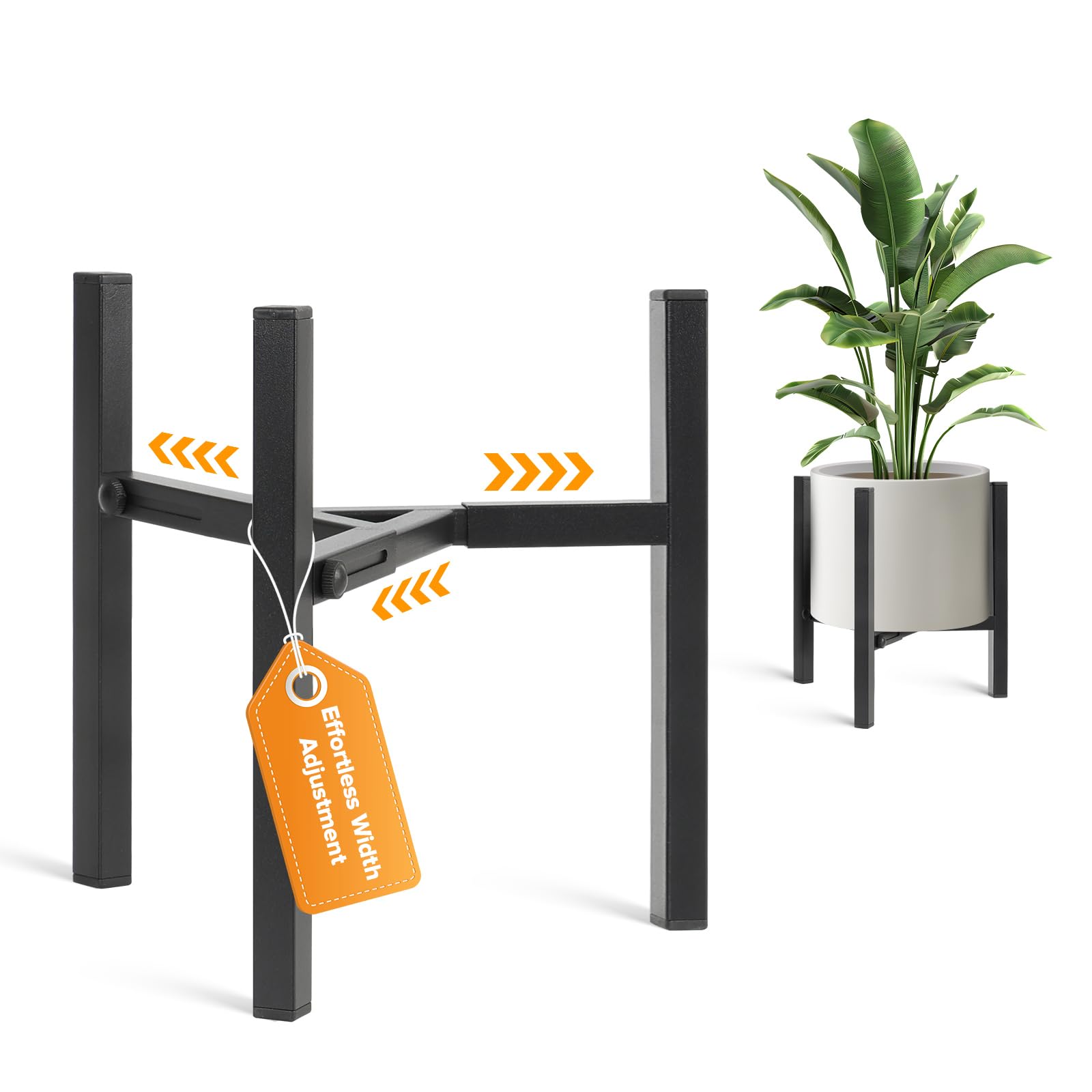AZADESJET Plant Stand Indoor Adjustable, Metal Modern Indoor Plant Stand, Heavy 