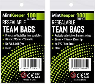 MintKeeper - Team Bags - Resealable - Trading Card Storage - Toploader Bag - 86mm x 115mm (2 Packs)
