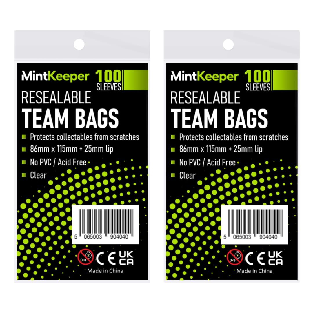 MintKeeper - Team Bags - Resealable - Trading Card Storage - Toploader Bag - 86m