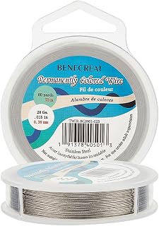 BENECREAT 240-Feet 0.015inch (0.38mm) 7-Strand Bead String Wire Nylon Coated Stainless Steel Wire for Necklace Bracelet Beading Craft Work