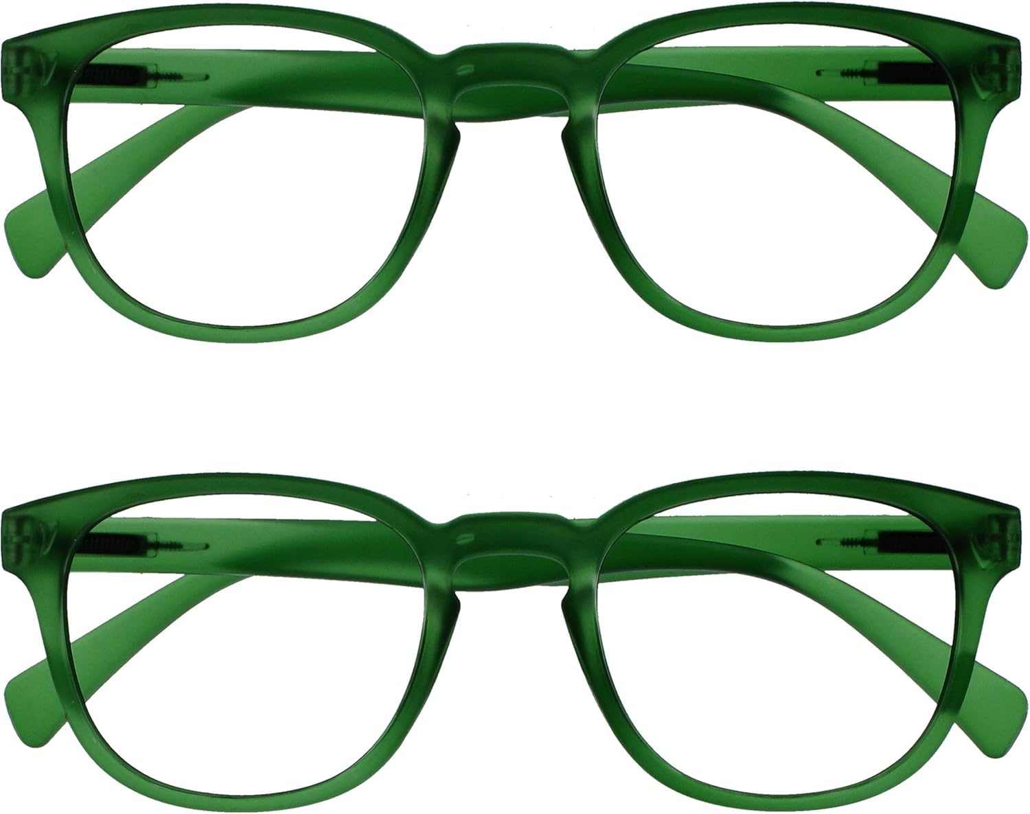 OPULIZE Pop 2 Pack Retro Giro Green Moss Matte Smooth Men Women Reading Glasses 