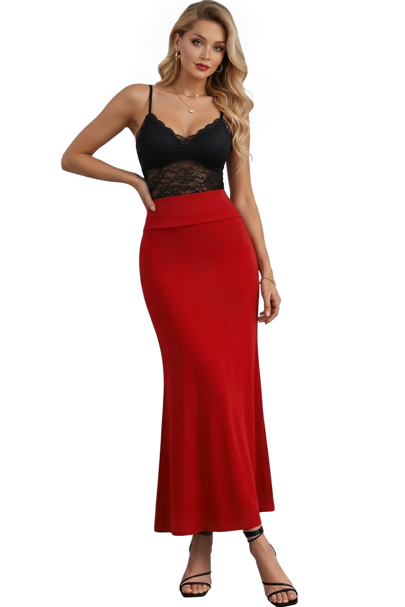 Hybrid & Company Women's Flowy Maxi Skirt