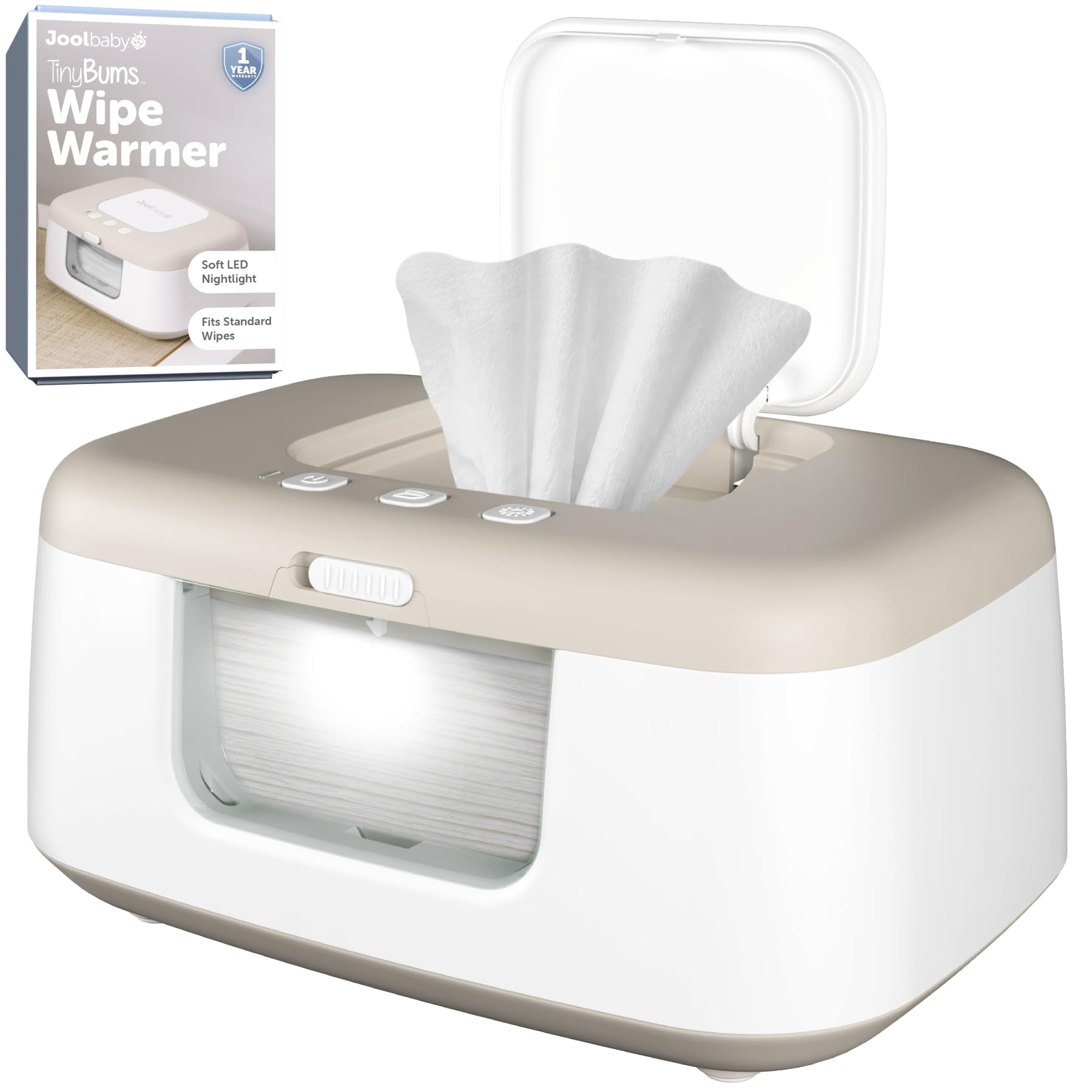 Jool Baby TinyBums Baby Wipe Warmer &amp; Dispenser with LED Changing Light &amp