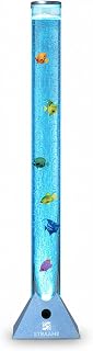 Straame 90cm LED Bubble Fish Lamp, Colour Changing Sensory Light, Blue Base | 6 artificial fish, adjustable bubble flow, front dial, acrylic tube and UK plug for bedrooms, living rooms & sensory room use