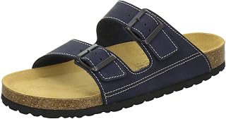 AFS-Schuhe 3110 Sporty Men's Leather Mules, Comfortable Slippers, Cork Footbed, Made in Germany
