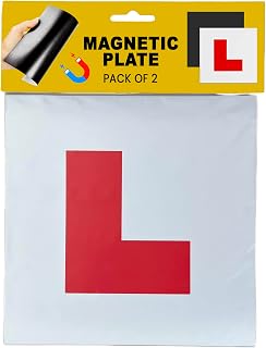 Stick Well Extra Strong 2 Pack L Plates Magnetic For Car, Extra Thick Learner Plates Magnetic, No Melting No Blow Off Easy To Move Without Scratching Painting Off