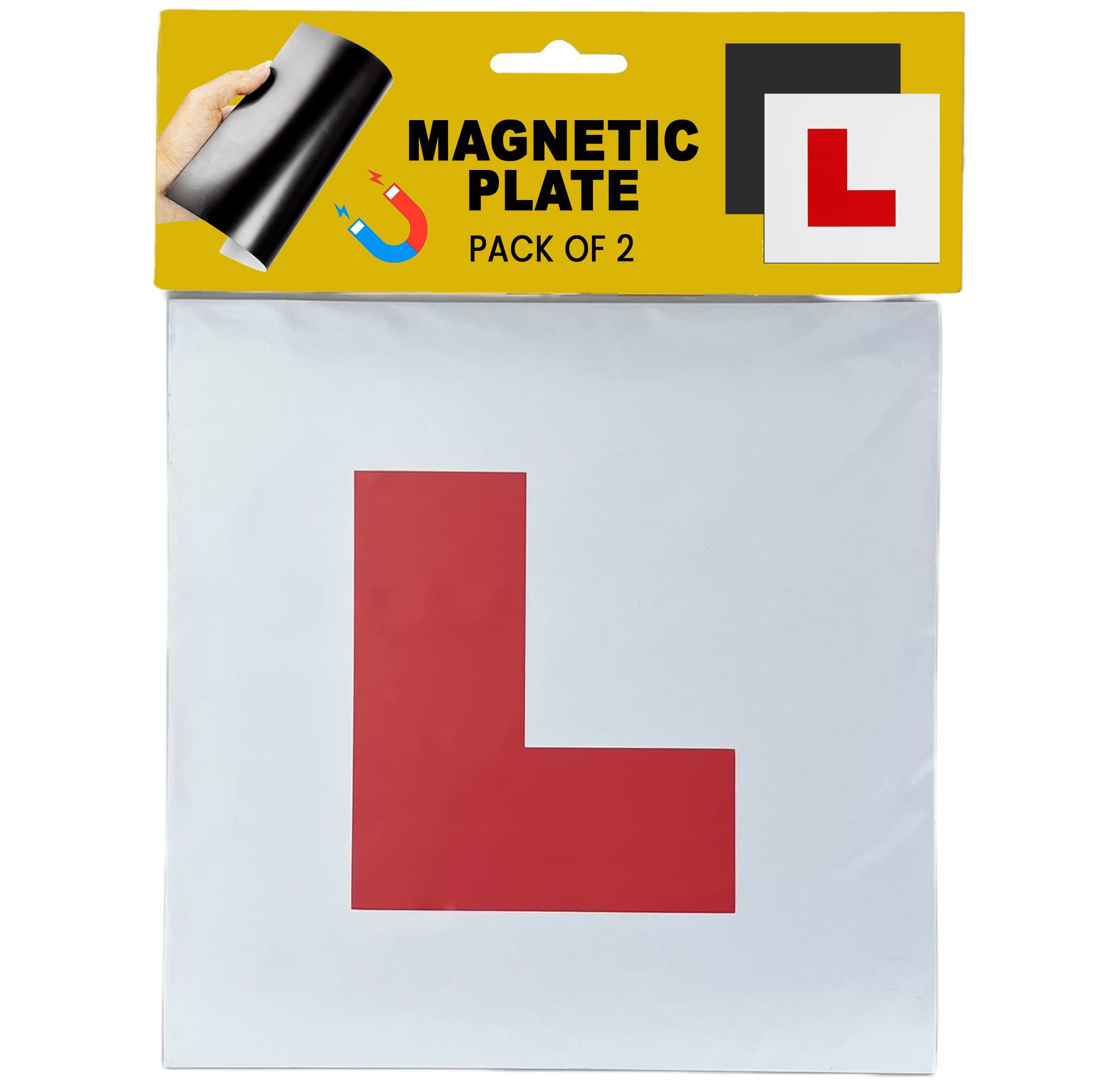 Stick Well Extra Strong 2 Pack L Plates Magnetic For Car, Extra Thick Learner Pl