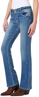 WallFlower Women's Straight Instastretch Legendary Classic Jeans with Boot Cut