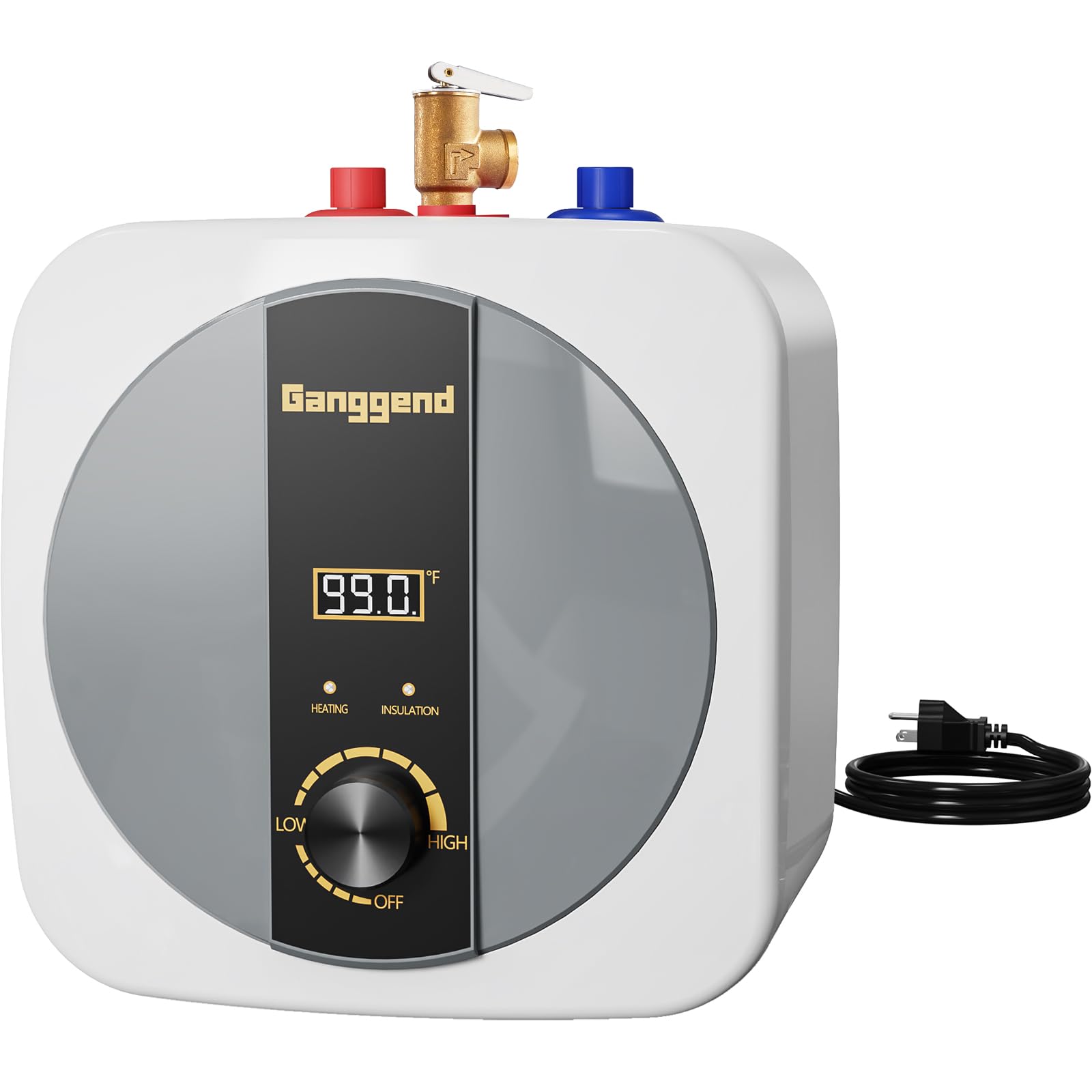 Ganggend Electric Mini-Tank Water Heater - 2.5 Gallon, 1500W, 110V Under Sink In