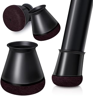 OCONDA Pack of 24 Silicone Round Chair Rubbers, Black, Fit:14-20 mm | Furniture leg gliders, protect the floor from noise