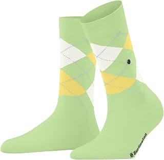 Burlington woman covent garden socks breathable sustainable eco friendly cotton thin flat seam toe area argyle pattern one size gift idea 1 pair