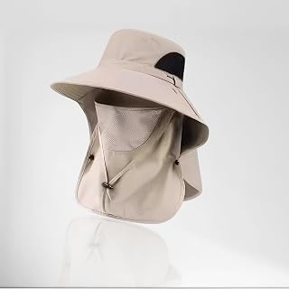 Sun Hat for Men Women 2025 with Neck Flap UPF UV Protection Wide Bucket Hat Hiking Fishing Hat