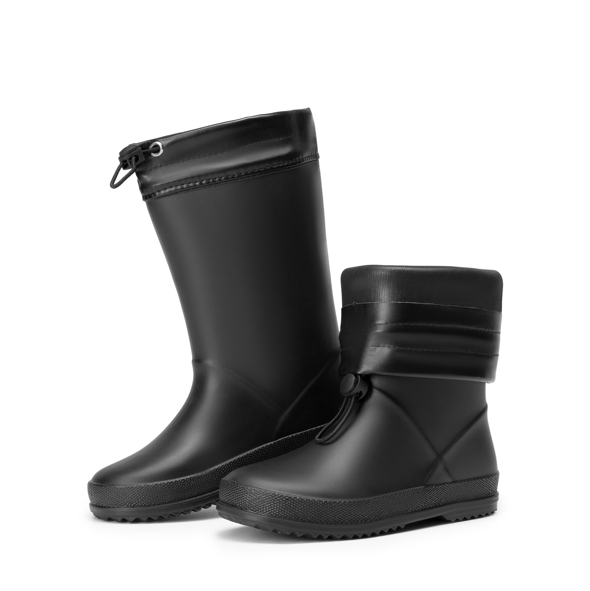 DREAM PAIRS Kids Waterproof Drawstring Rain Boots | Lightweight,Non-Slip Outsole