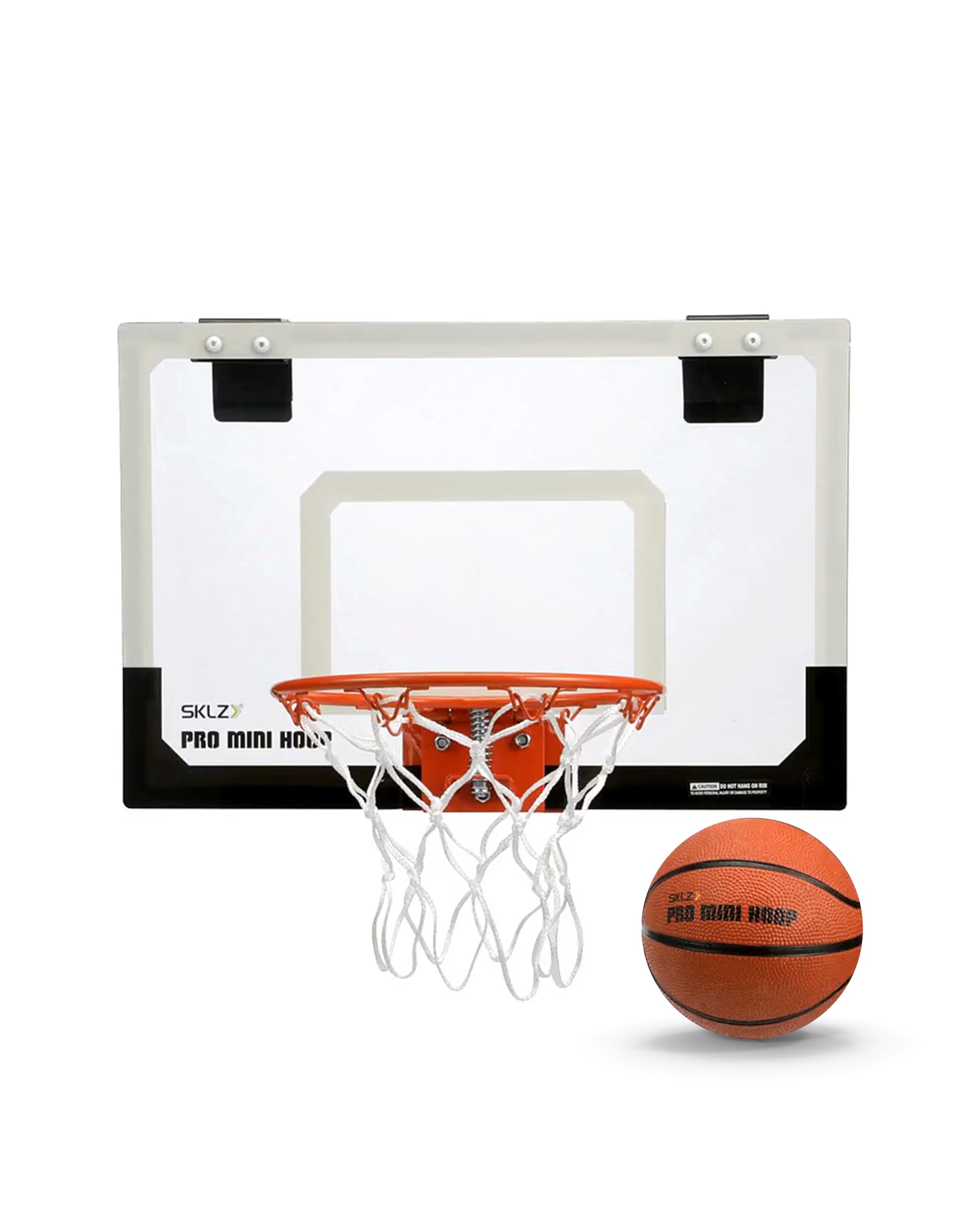 SKLZ Pro Mini Indoor Basketball Hoop with Ball, Over the Door, Shatter-Proof Bac