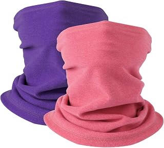KGC 2 Pack Winter Neck Warmer Gaiter,Soft Fleece Windproof Face Cover Mask Scarf Bandana for Men & Women Outdoor Sports