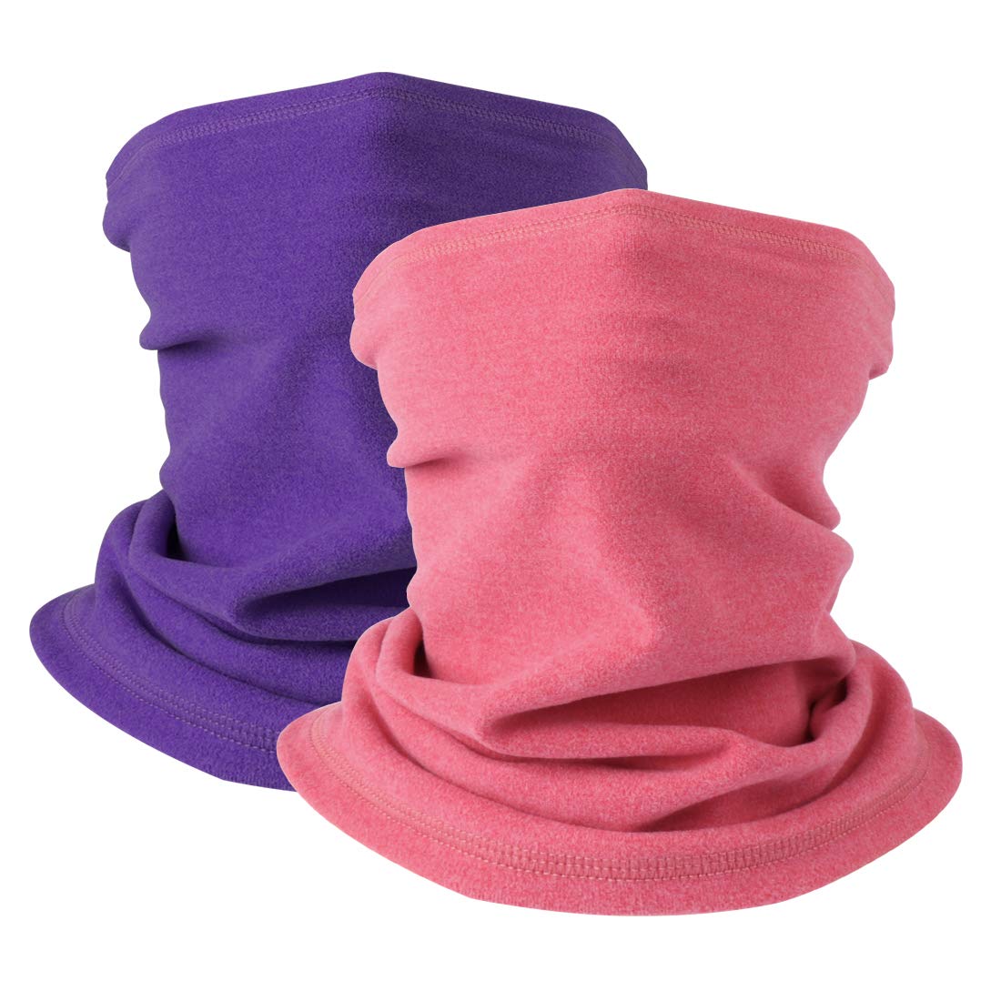 KGC 2 Pack Winter Neck Warmer Gaiter,Soft Fleece Windproof Face Cover Mask Scarf