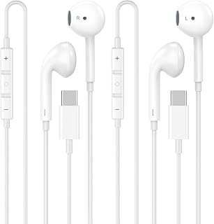 [Apple MFi Certified] USB C Headphones for iPhone Duo 18 17 16 15 Pro Max | 2 Pack Wired Earphones/Earbuds USB C with Built-in Remote to Control Music/Phone Calls/Volume, for iPhone 18 17 16 15 Pro Max